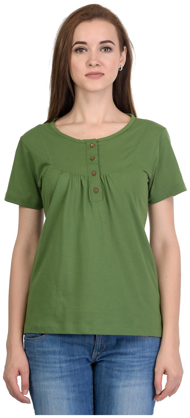 

Women s Half Sleeves Henley Neck Cotton Blend Top T-Shirt