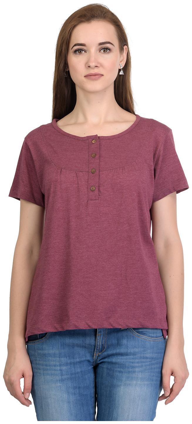 

Kalt Women Solid Regular top - Maroon Multi