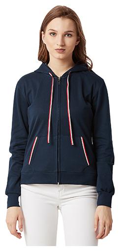 

Miss Chase Women Solid Hoodie - Blue