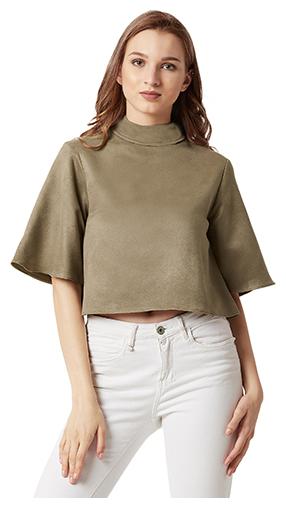 

Miss Chase Women Solid Boxy top - Green
