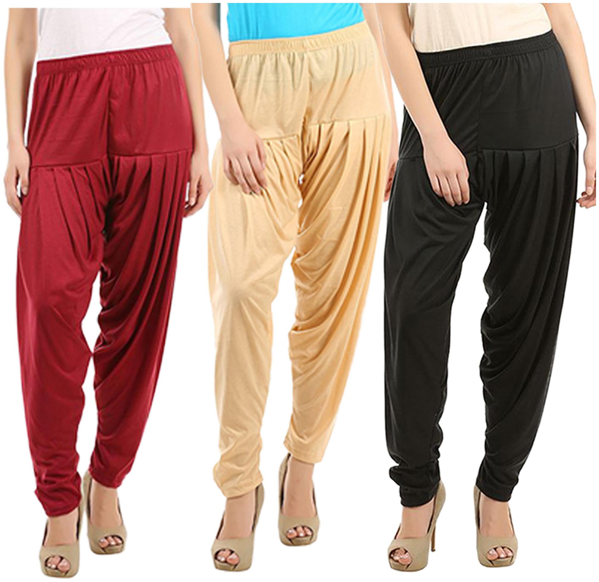 

BRAND FLEX Cotton Patiala - Black Beige
