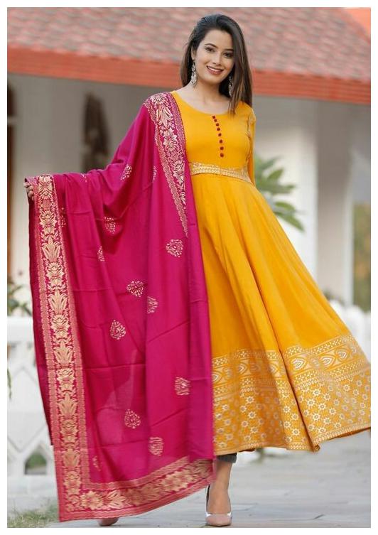 simple anarkali kurti