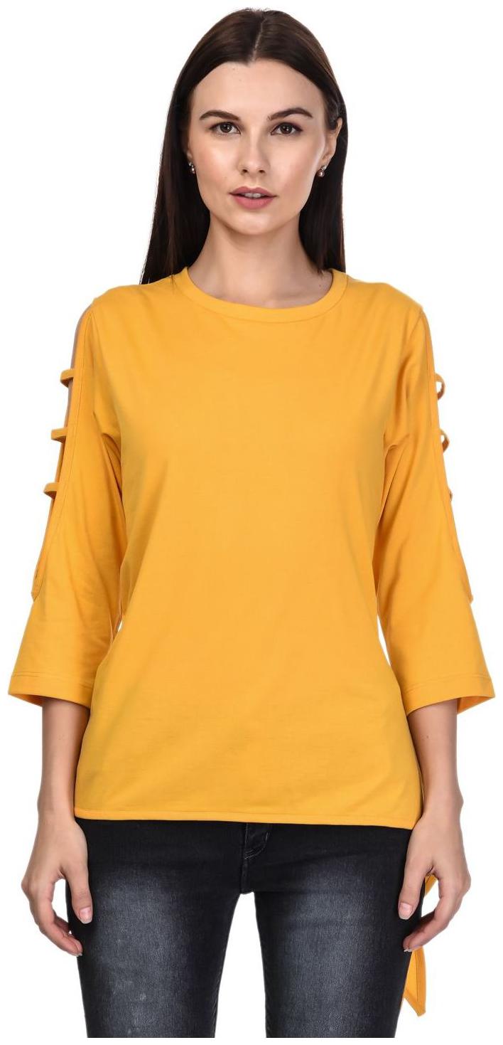 

Kalt Women Solid A-line top - Yellow