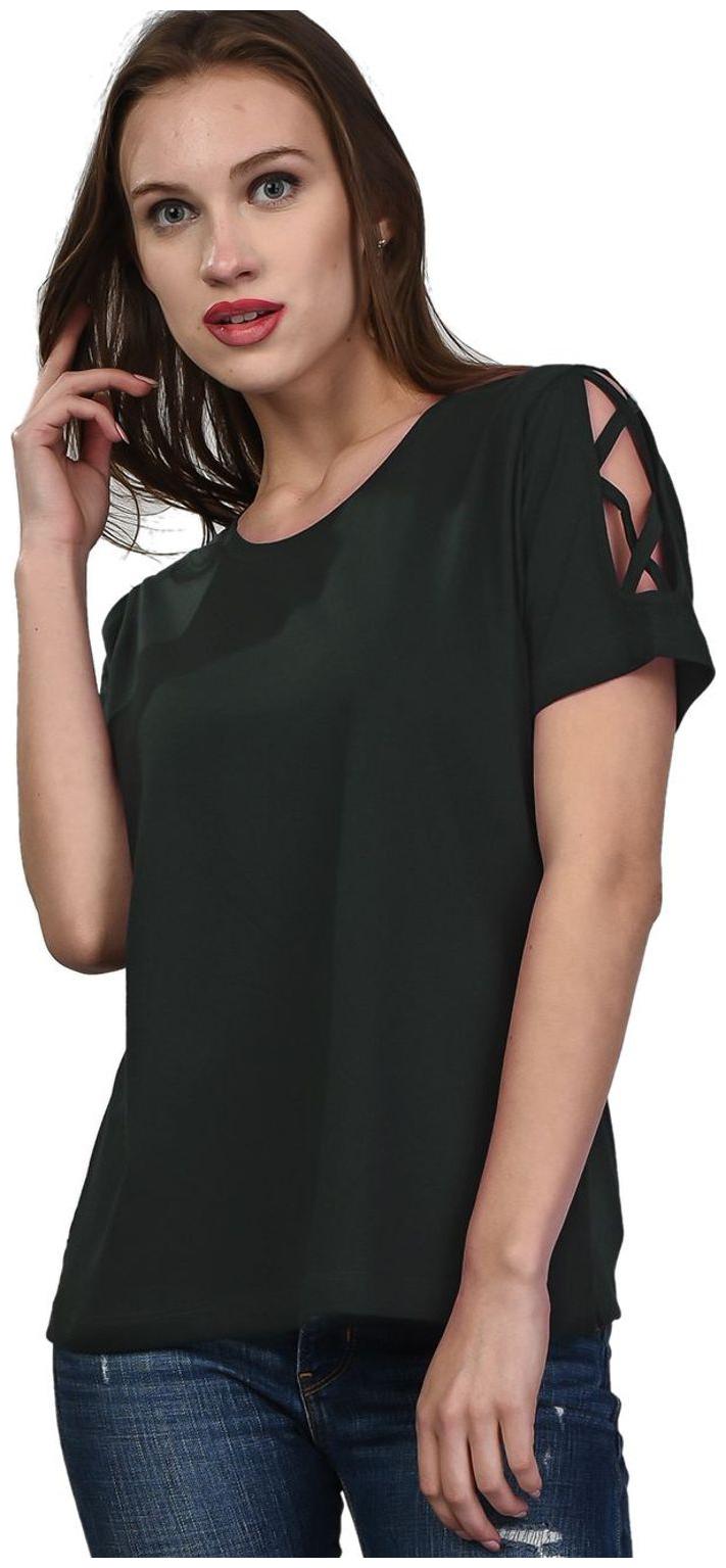 

Women s Round Neck Half Sleeves Cotton Blend Top T-Shirt TW13 BG
