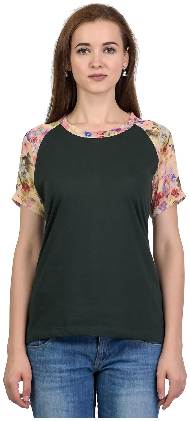 

Women s Round Neck Half Sleeves Cotton Blend Top