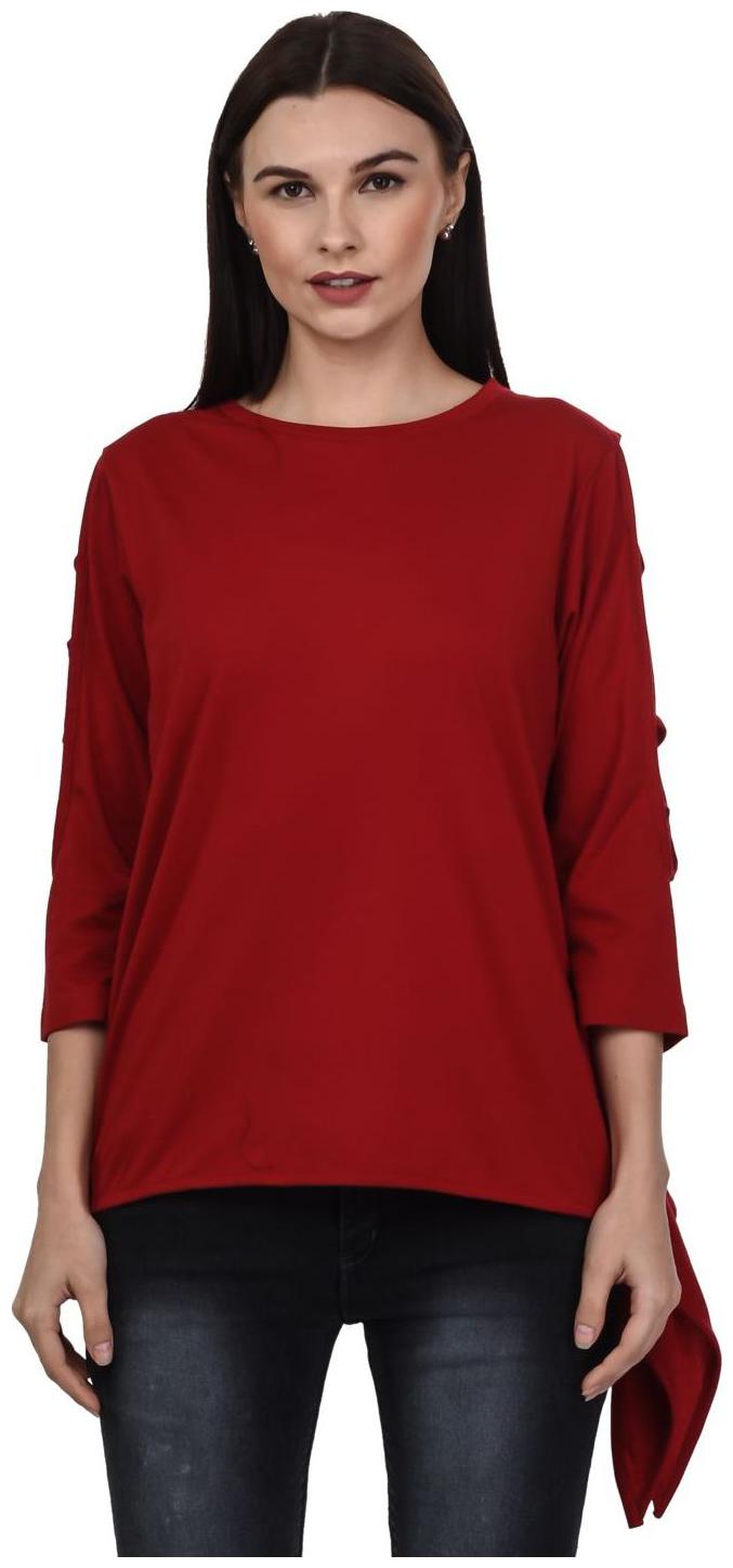 

Kalt Women Solid A-line top - Red