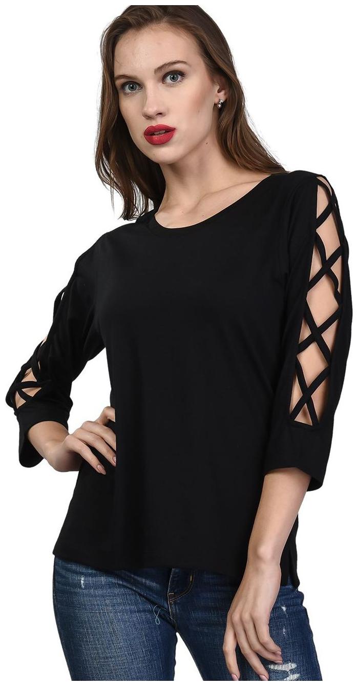 

Kalt Women Printed A-line top - Black