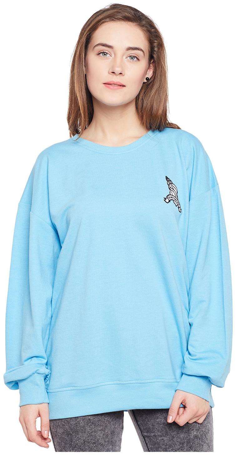 

Club York Women Solid Sweatshirt - Blue