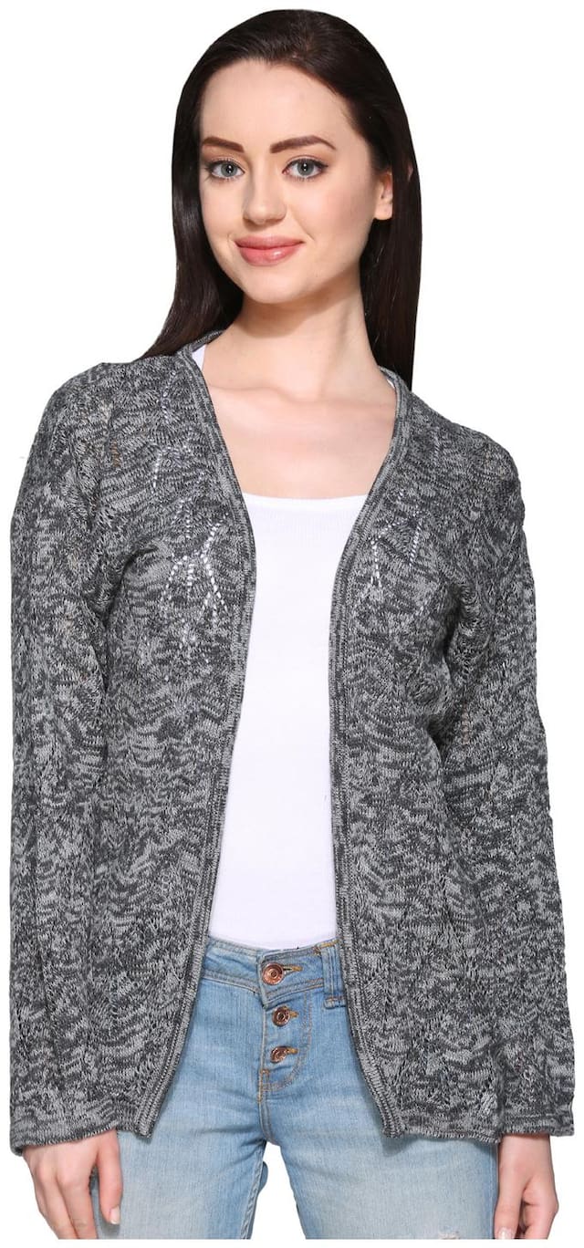 Club York Women Floral Sweaters & Pullovers - Grey