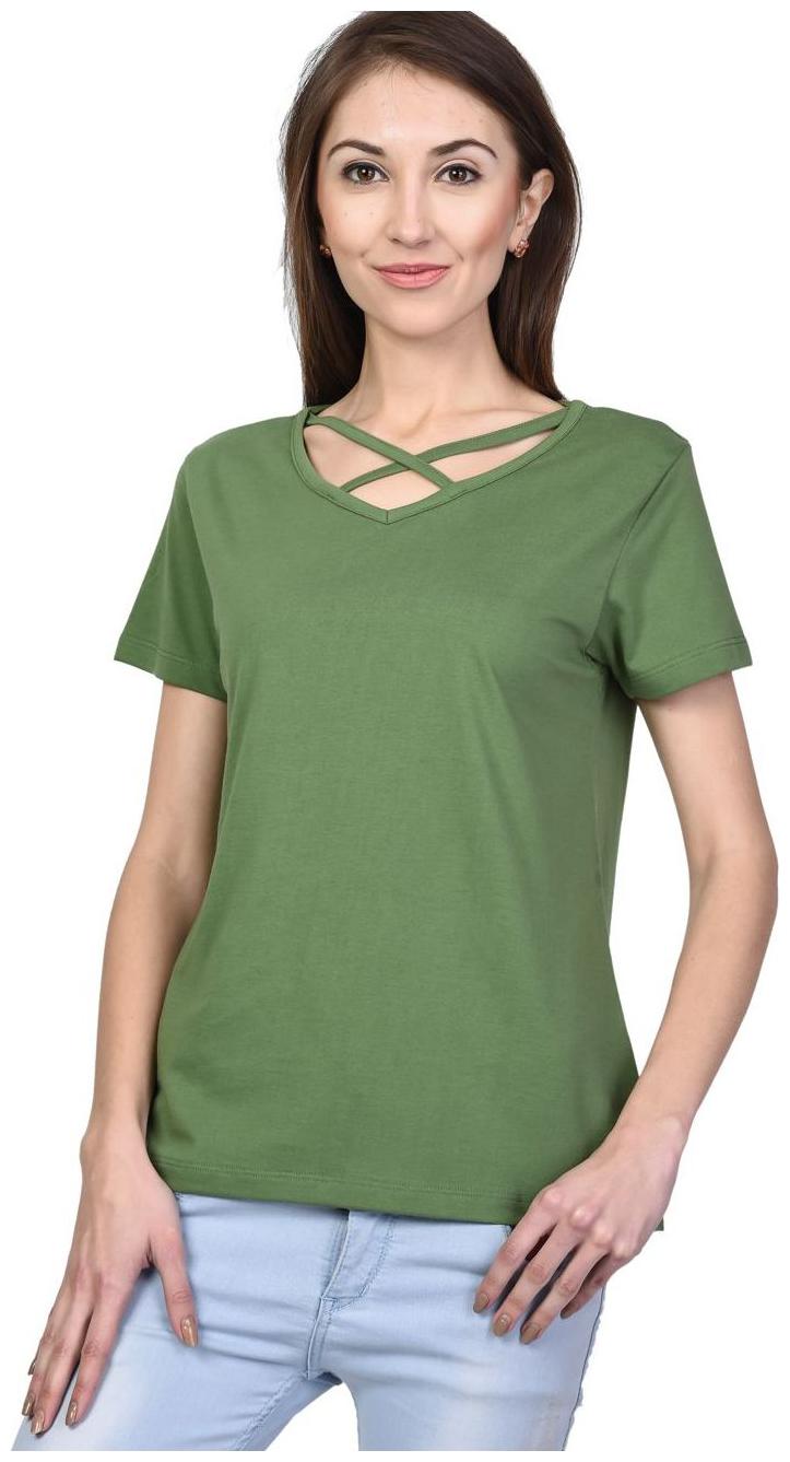 

Women s V -Neck Half Sleeves Cotton Blend Top T-Shirt