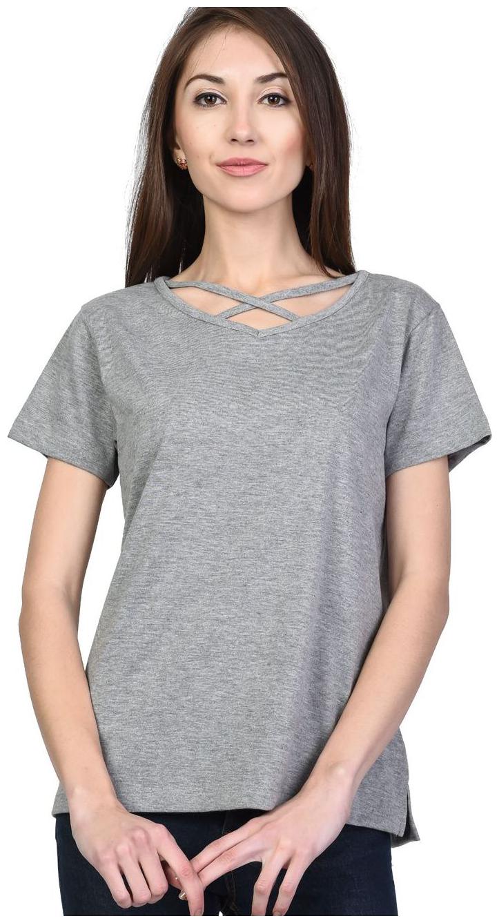 

Women s V -Neck Half Sleeves Cotton Blend Top T-Shirt