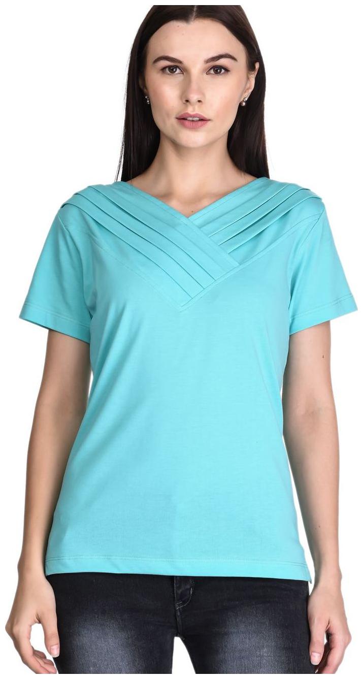 

Women s V -Neck Half Sleeves Cotton Blend Top
