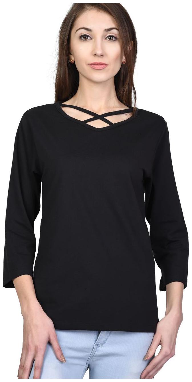 

Kalt Women Printed A-line top - Black