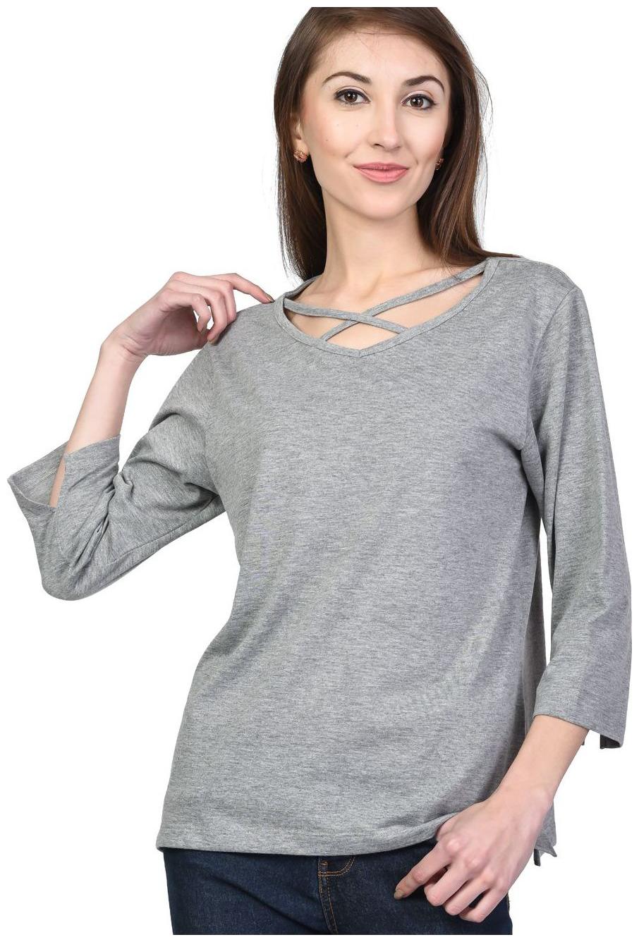 

Kalt Women Printed A-line top - Grey