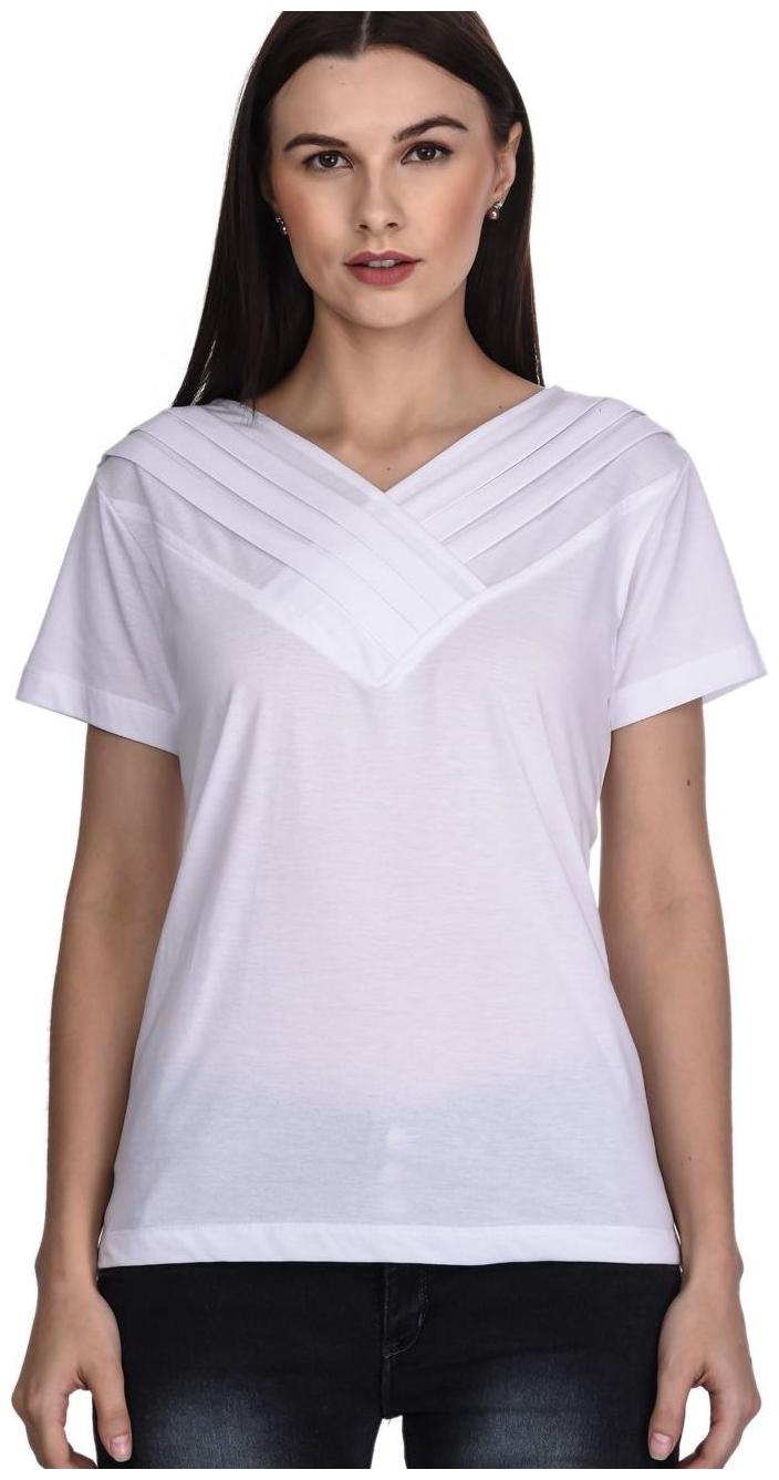 

Women s V -Neck Half Sleeves Cotton Blend Top