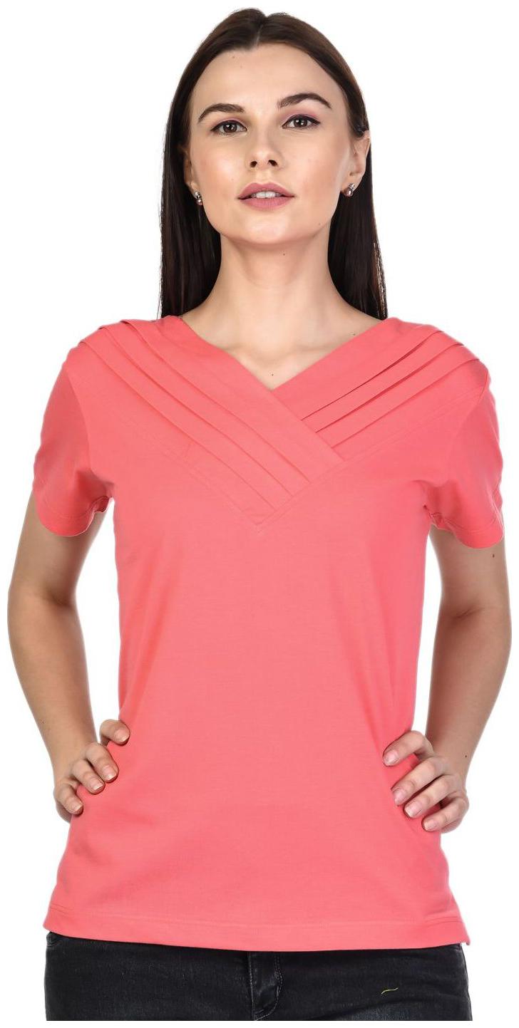 

Women s V -Neck Half Sleeves Cotton Blend Top