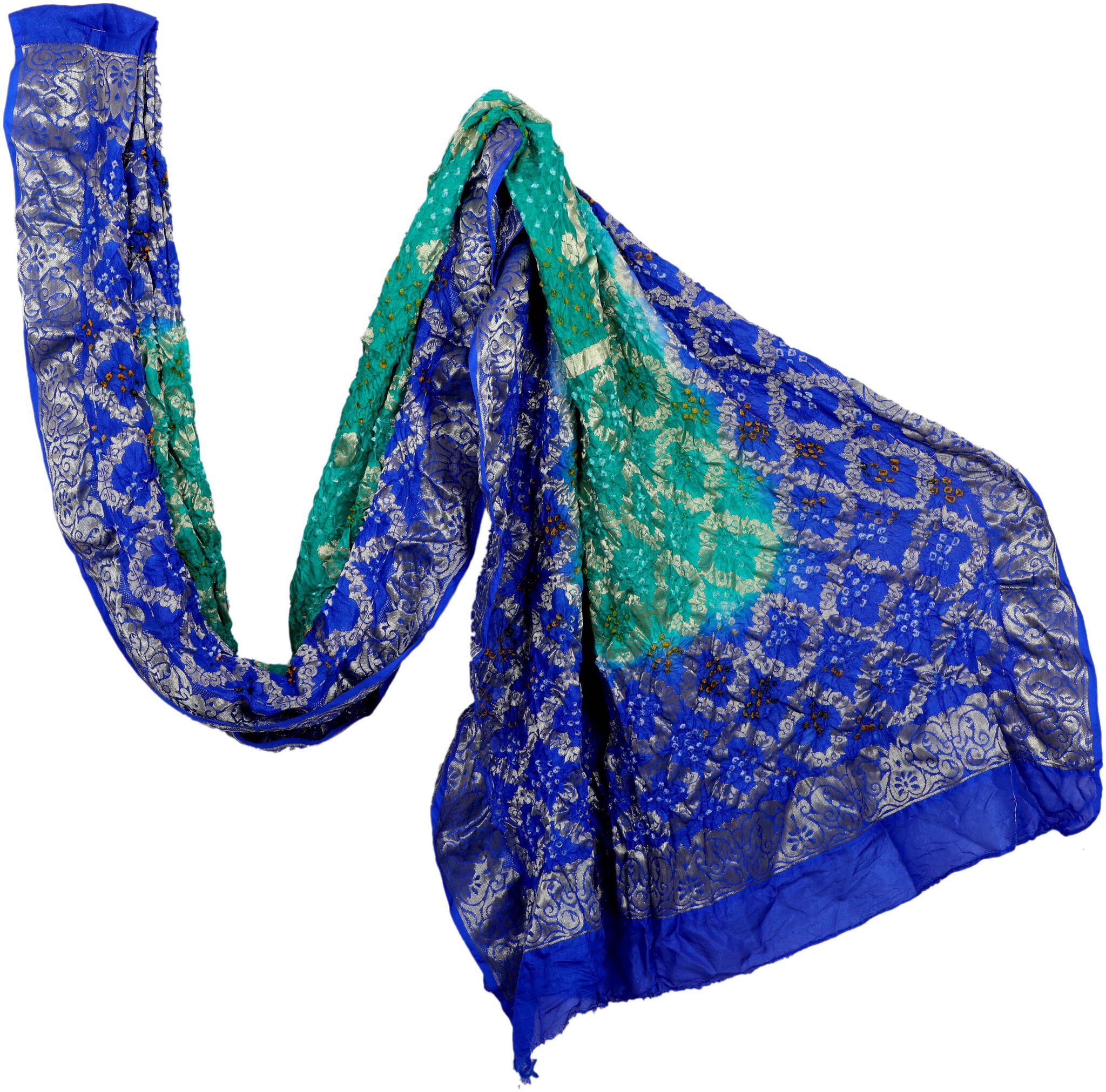 

Women s weaving Bandhani Banarasi Silk Dupatta With Zari work