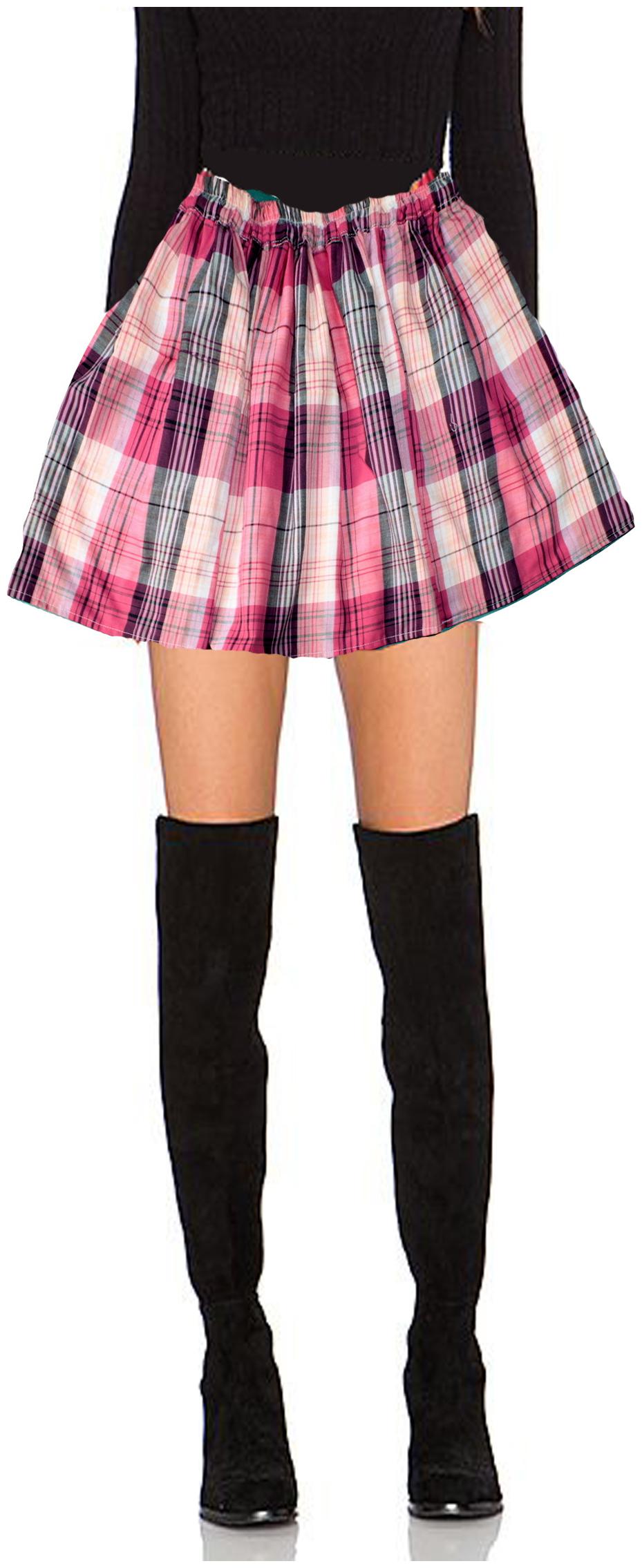 

POLKA Checked A-line skirt Mini Skirt - Pink