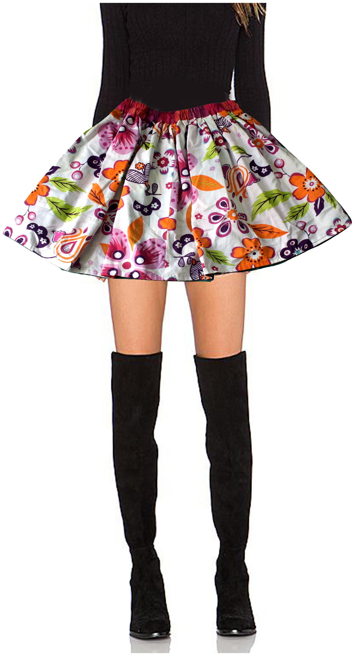 

POLKA Solid A-line skirt Mini Skirt - Multi