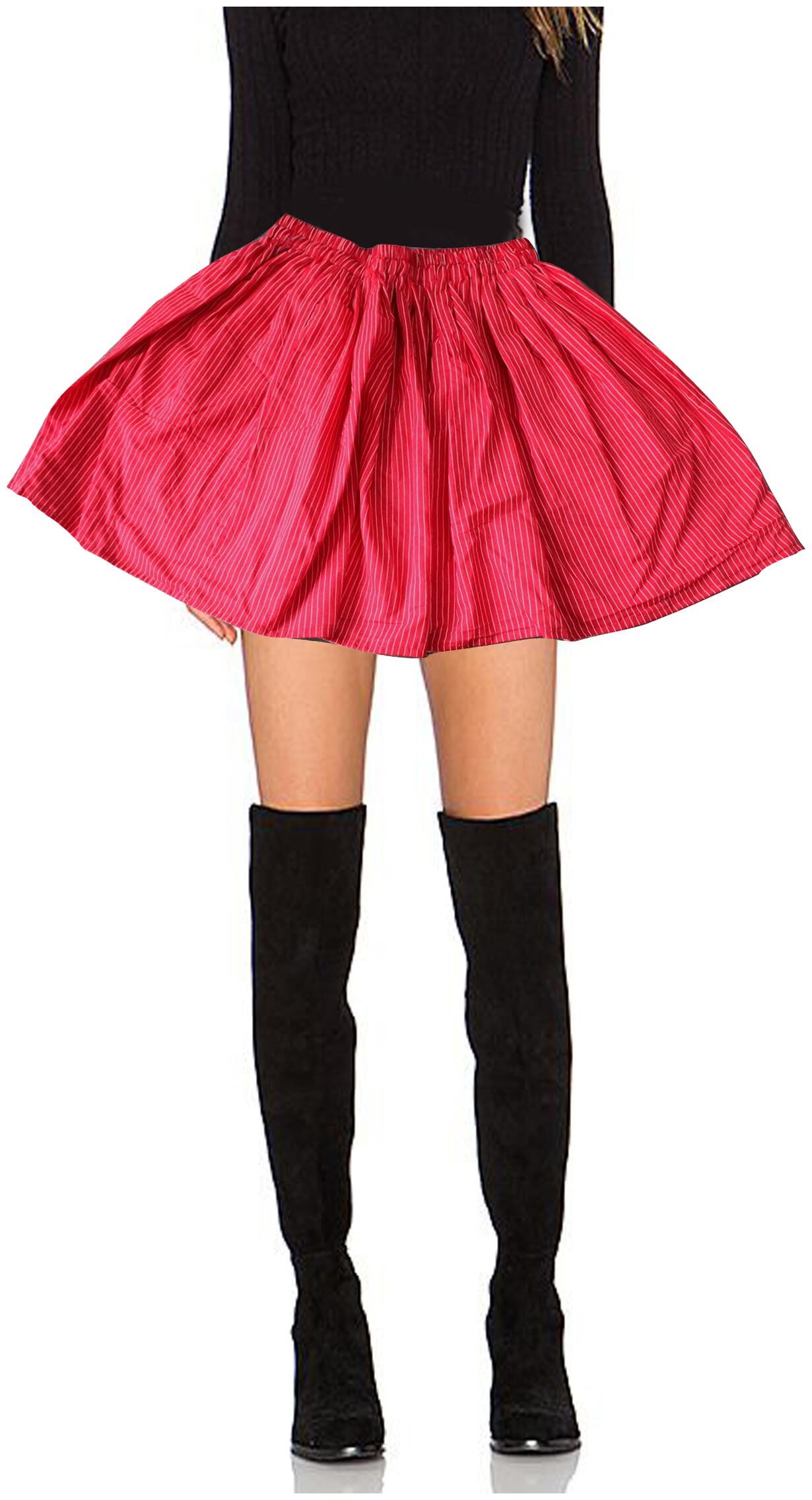 

POLKA Solid A-line skirt Mini Skirt - Red