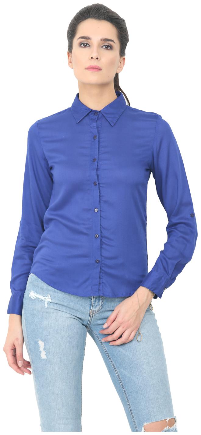 

Trend Arrest Women Blue Solid Regular Fit Shirt