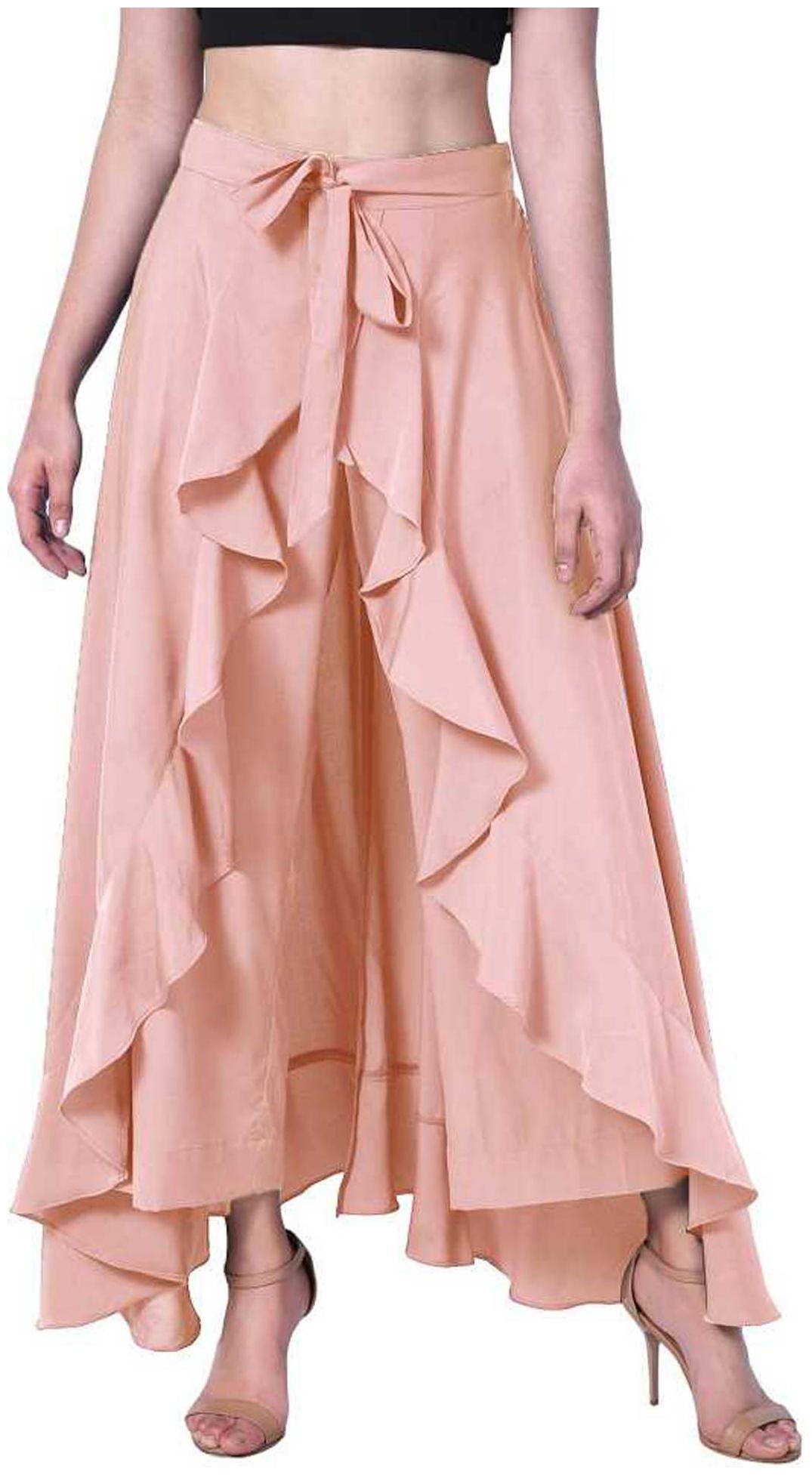 

JJ Fashion Pink Solid Straight Palazzo