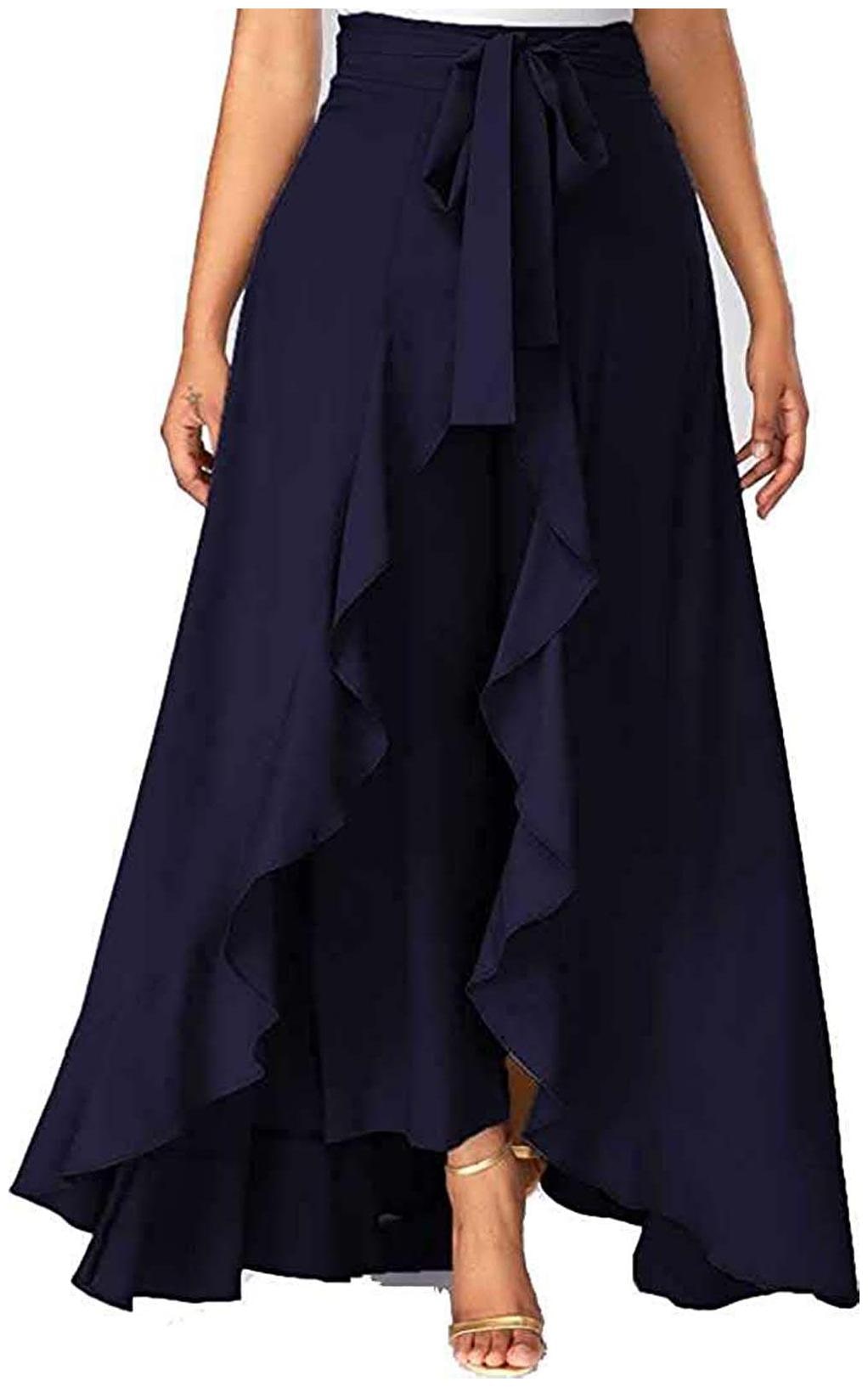 

JJ Fashion Blue Solid Straight Palazzo