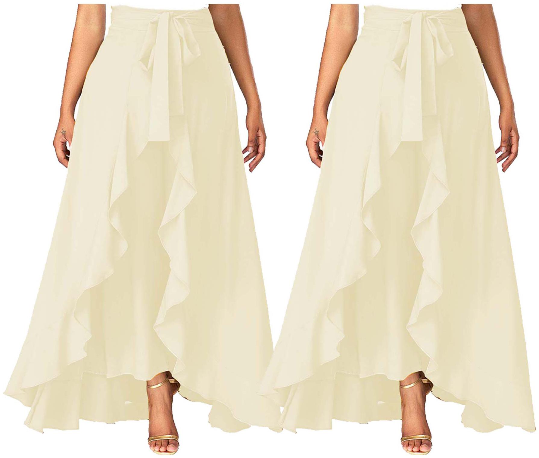 

JJ Fashion Cream Solid Straight Palazzo
