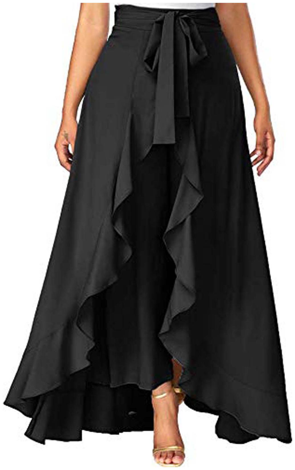 

JJ Fashion Black Solid Straight Palazzo
