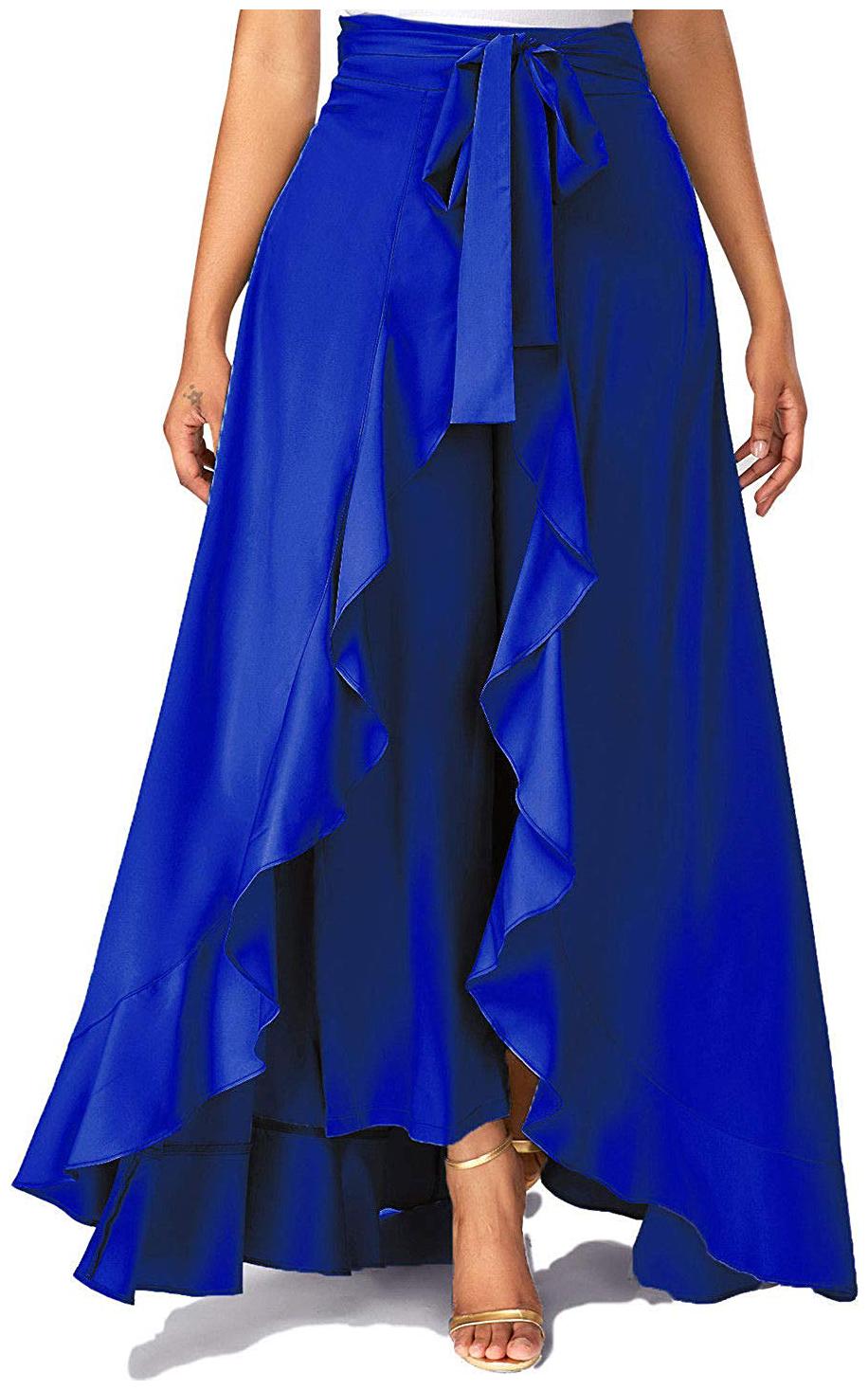 

JJ Fashion Blue Solid Straight Palazzo