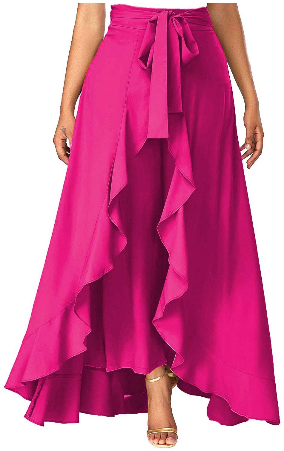 

JJ Fashion Pink Solid Straight Palazzo