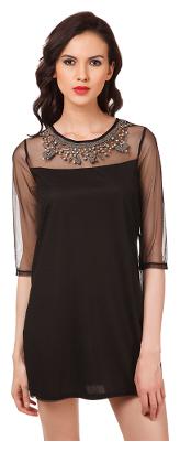

Oxolloxo Black Solid A-line dress