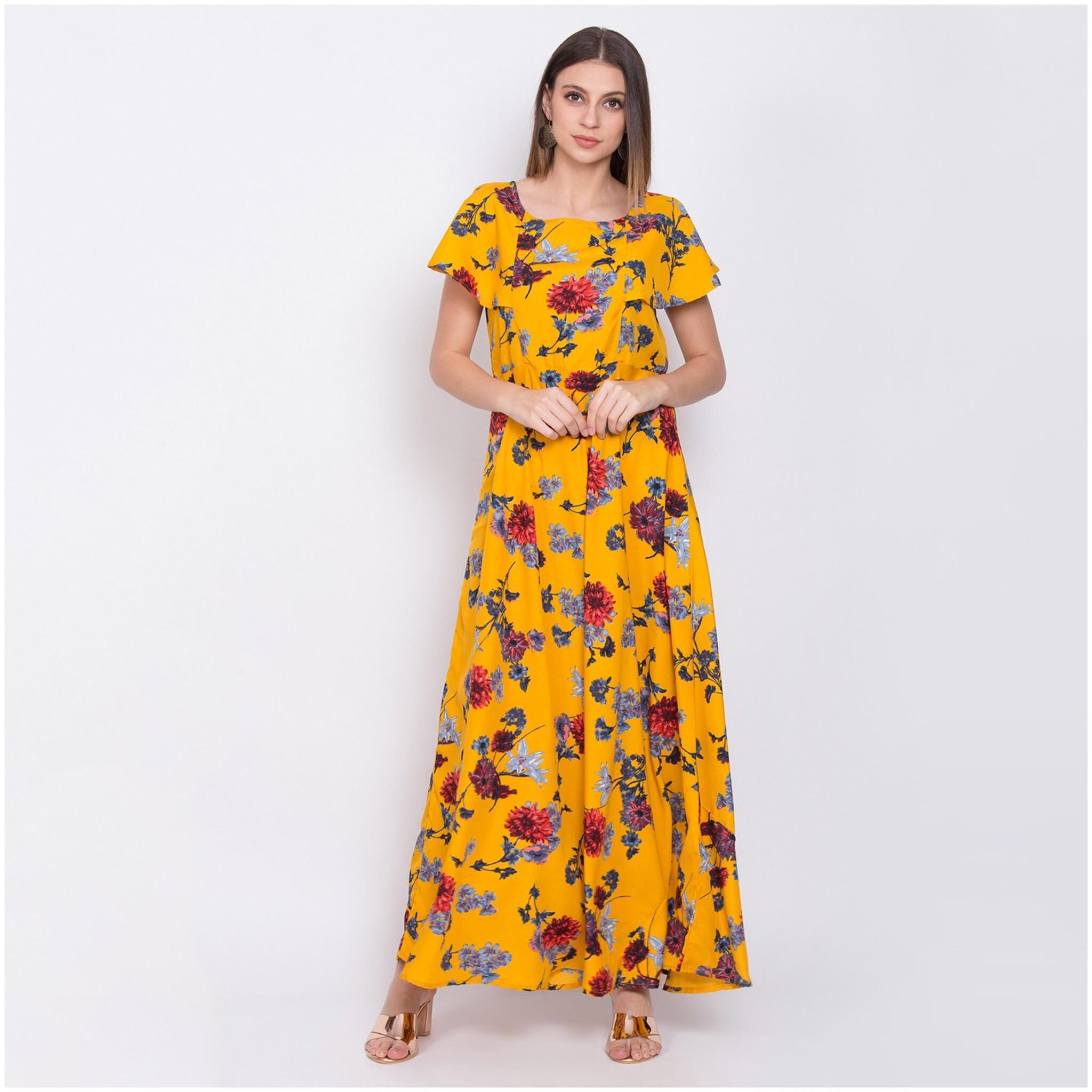

O Madam Yellow Floral Maxi dress