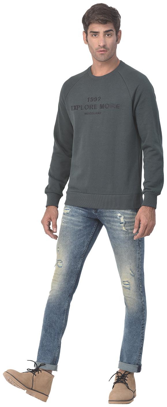 

Woodland Men Grey Round neck Sweatshirt
