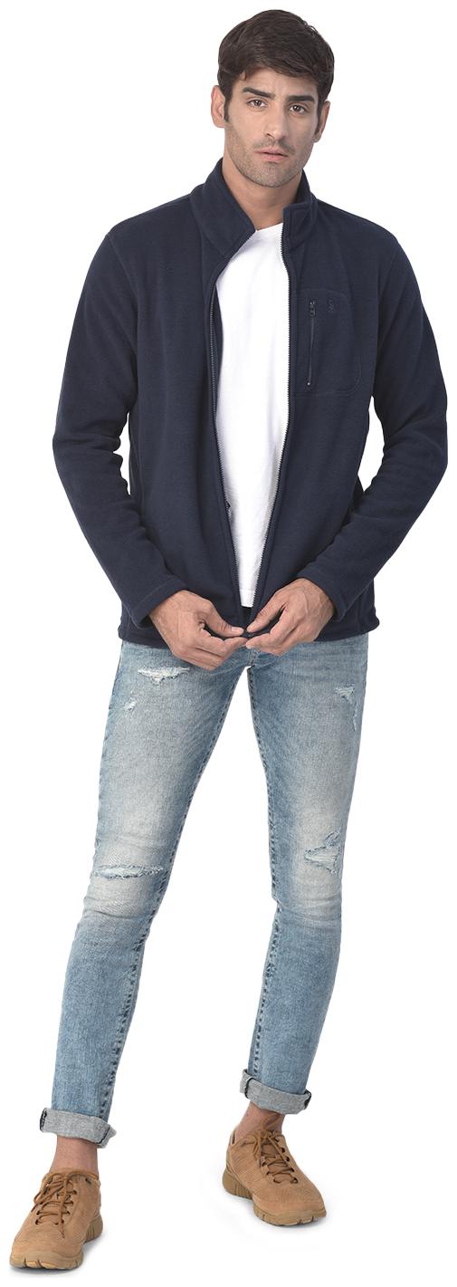 

Woodland Polyester Solid Navy Blue Sweatshirts Hoodies For Men