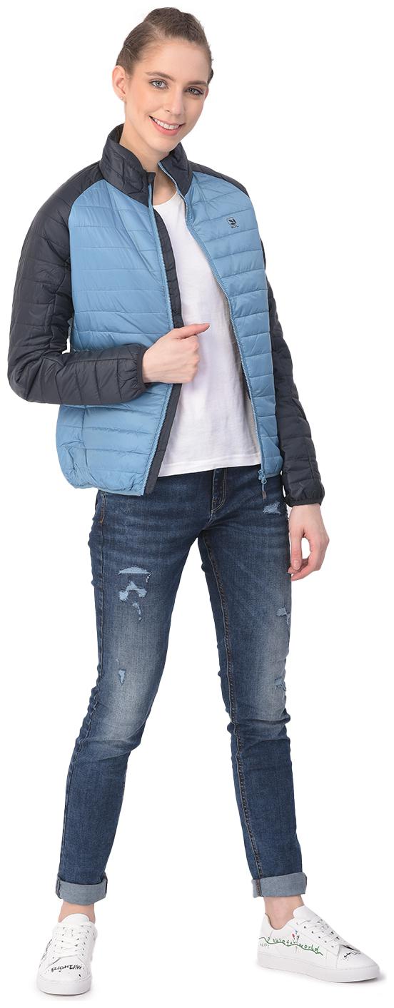 

Woodland Women Solid Bomber Jacket - Blue