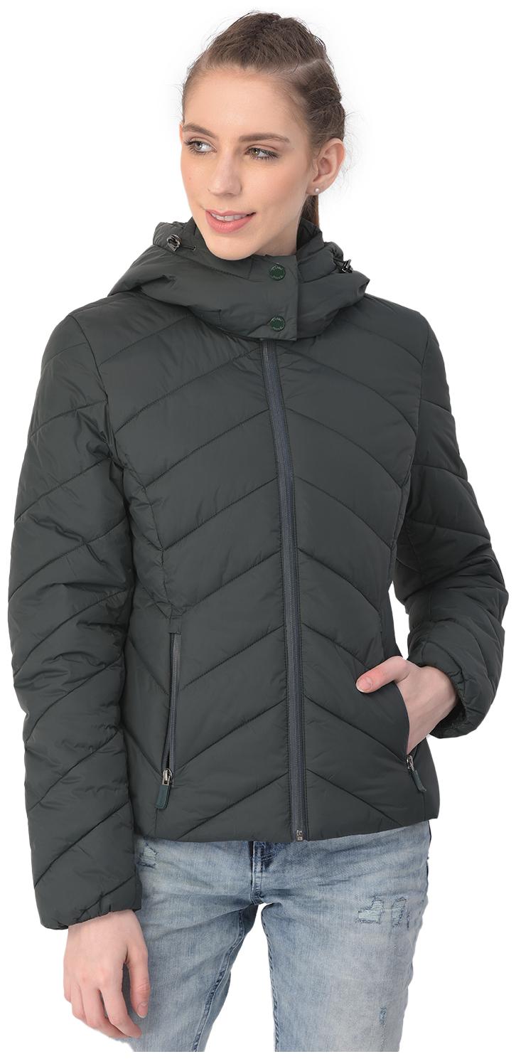 

Woodland Women Solid Quilted Jacket - Green