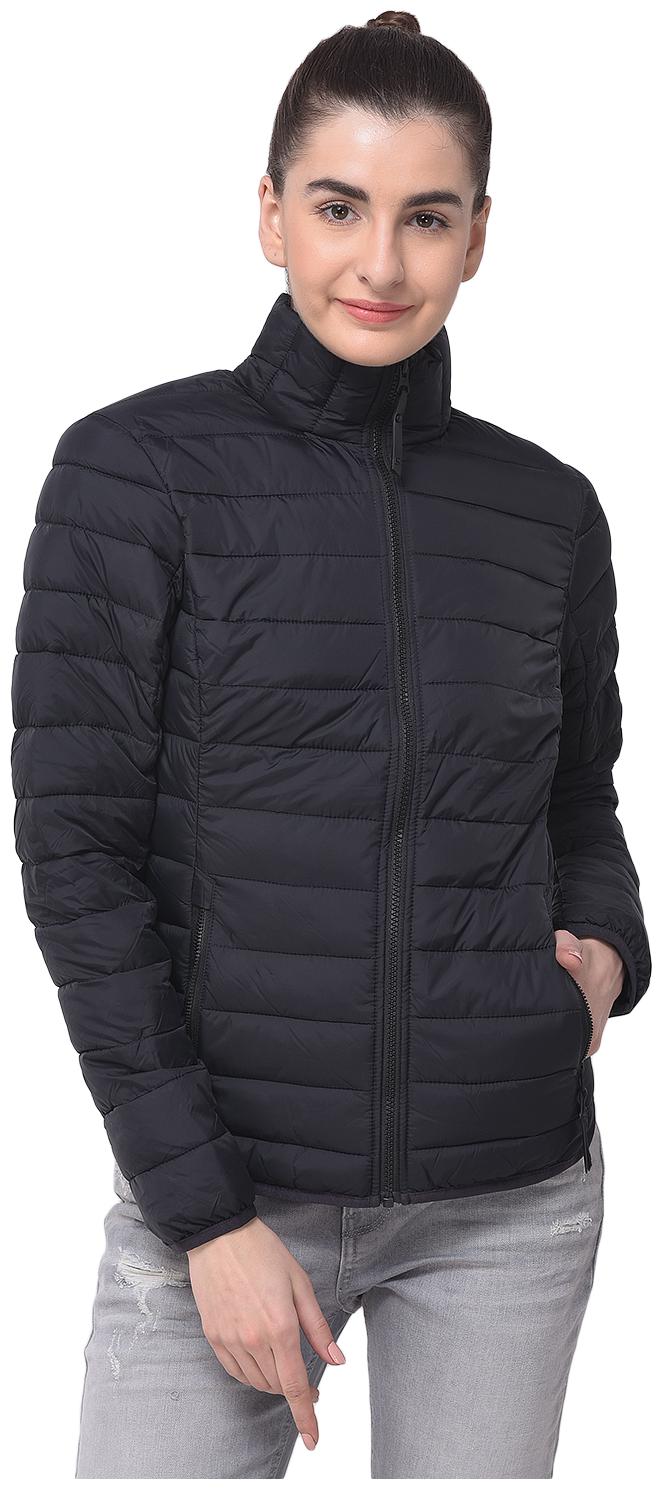 

Woodland Women Solid Quilted Jacket - Black