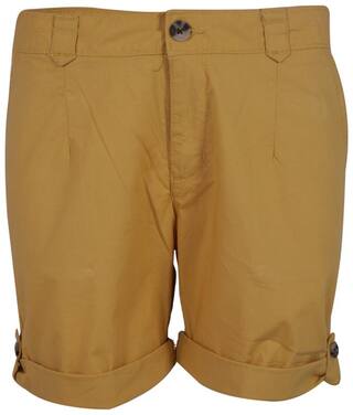 Woodland Women Cotton Regular Shorts - Yellow