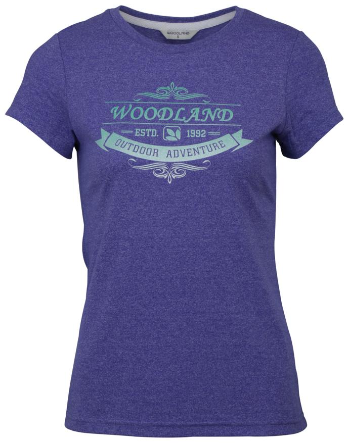

Woodland Women Purple Regular fit Round neck Cotton T shirt