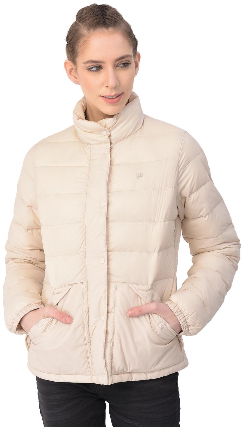

Woodland Women Solid Quilted Jacket - Beige