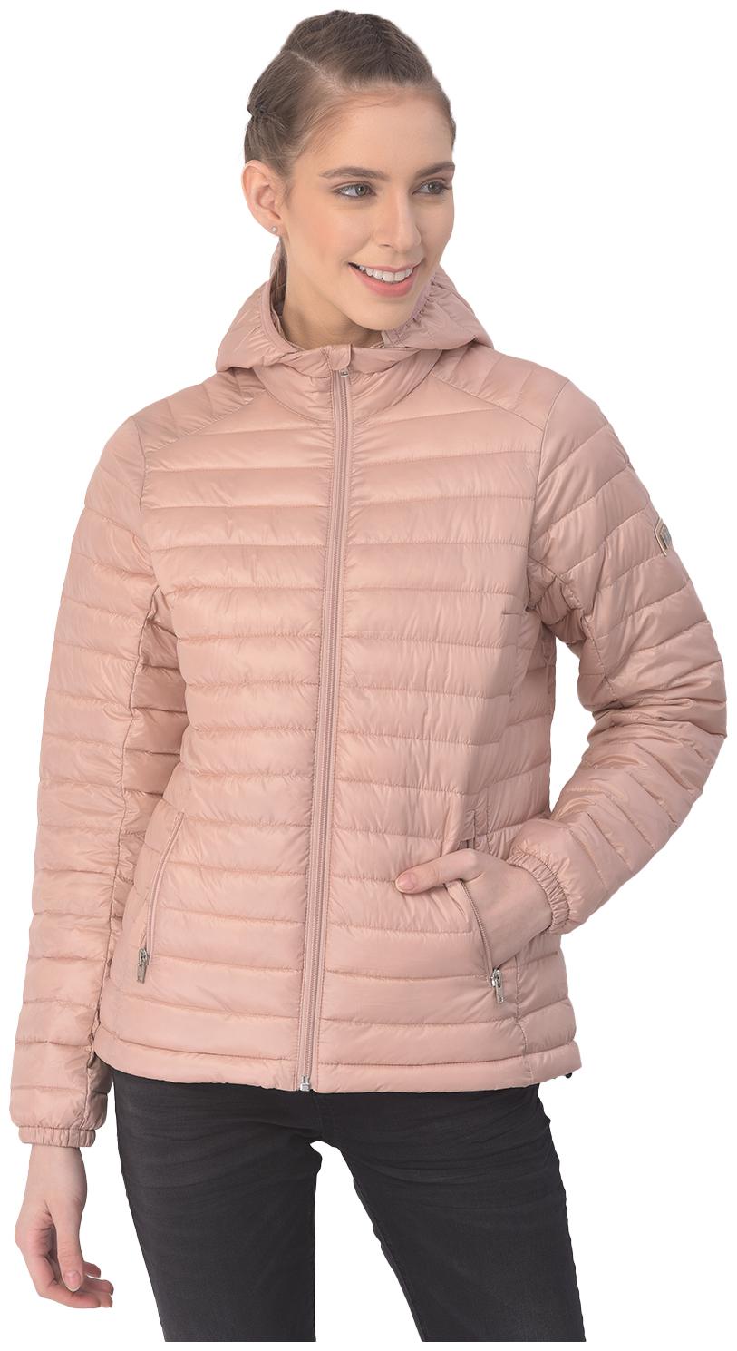 

Woodland Women Solid Quilted Jacket - Peach