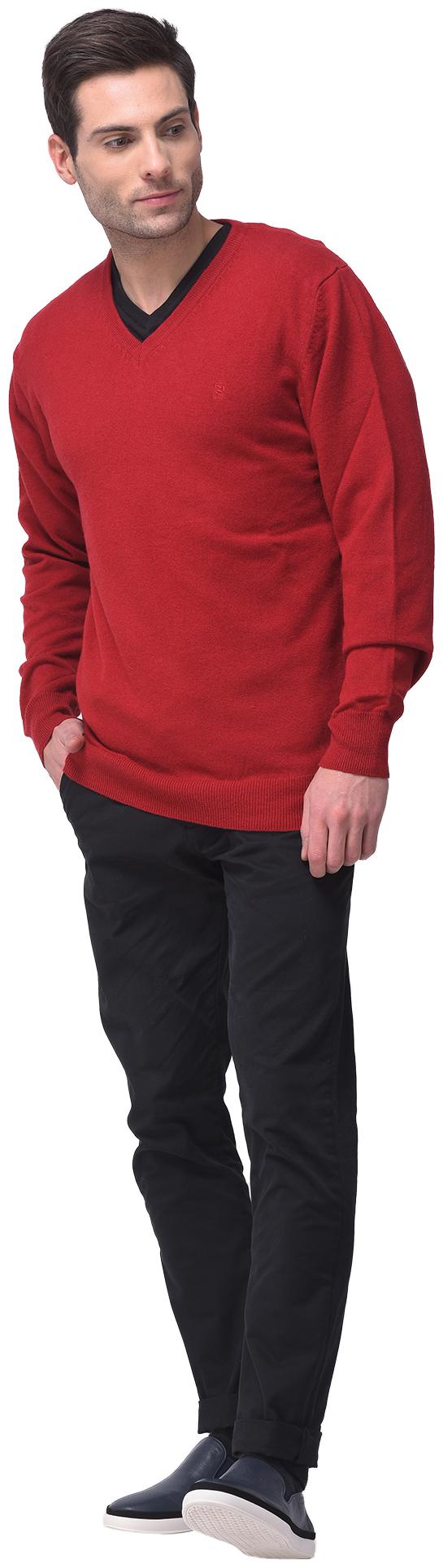 

Woodland Men Red V neck Pullover
