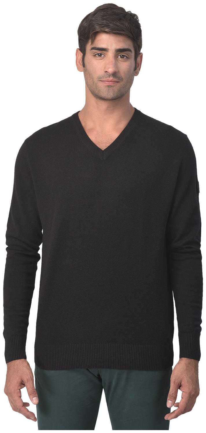 

Woodland Men Black V neck Pullover
