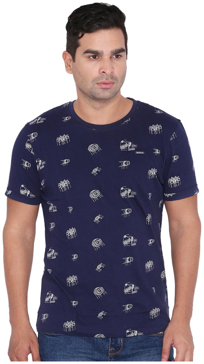 

Wrangler Men Blue Regular fit Cotton Round neck T-Shirt - Pack Of 1