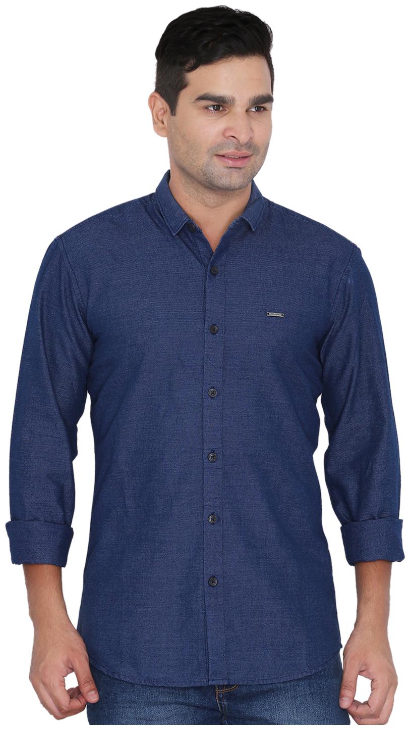 

Wrangler Men Blue Solid Regular Fit Casual Shirt