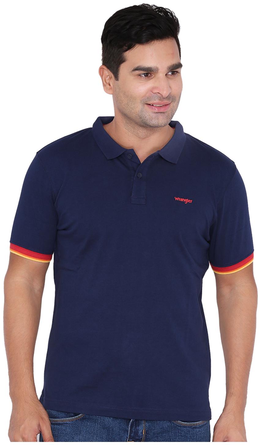 

Wrangler Men Navy blue Regular fit Cotton Polo collar T-Shirt - Pack Of 1