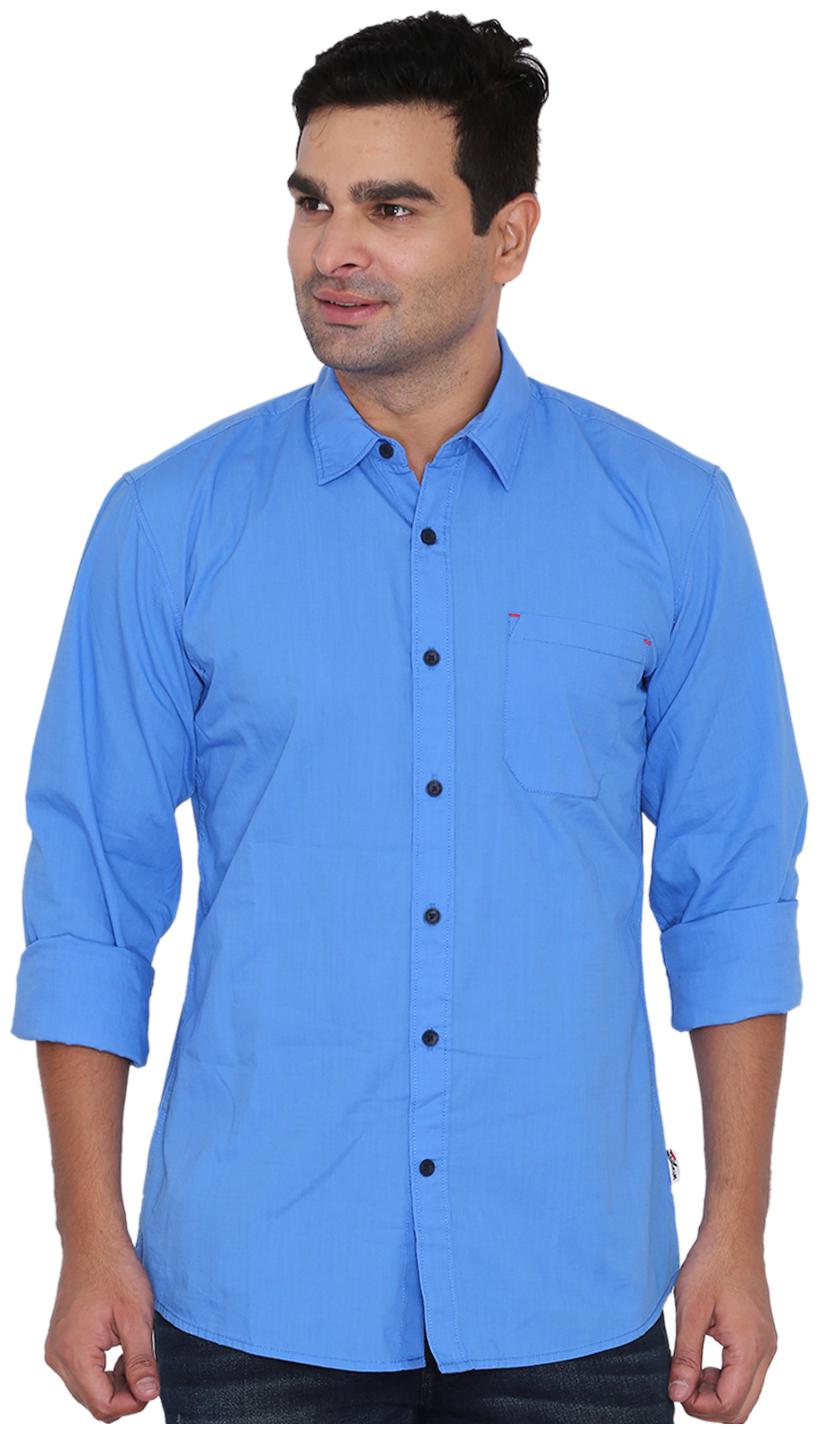

Wrangler Men Blue Solid Regular Fit Casual Shirt