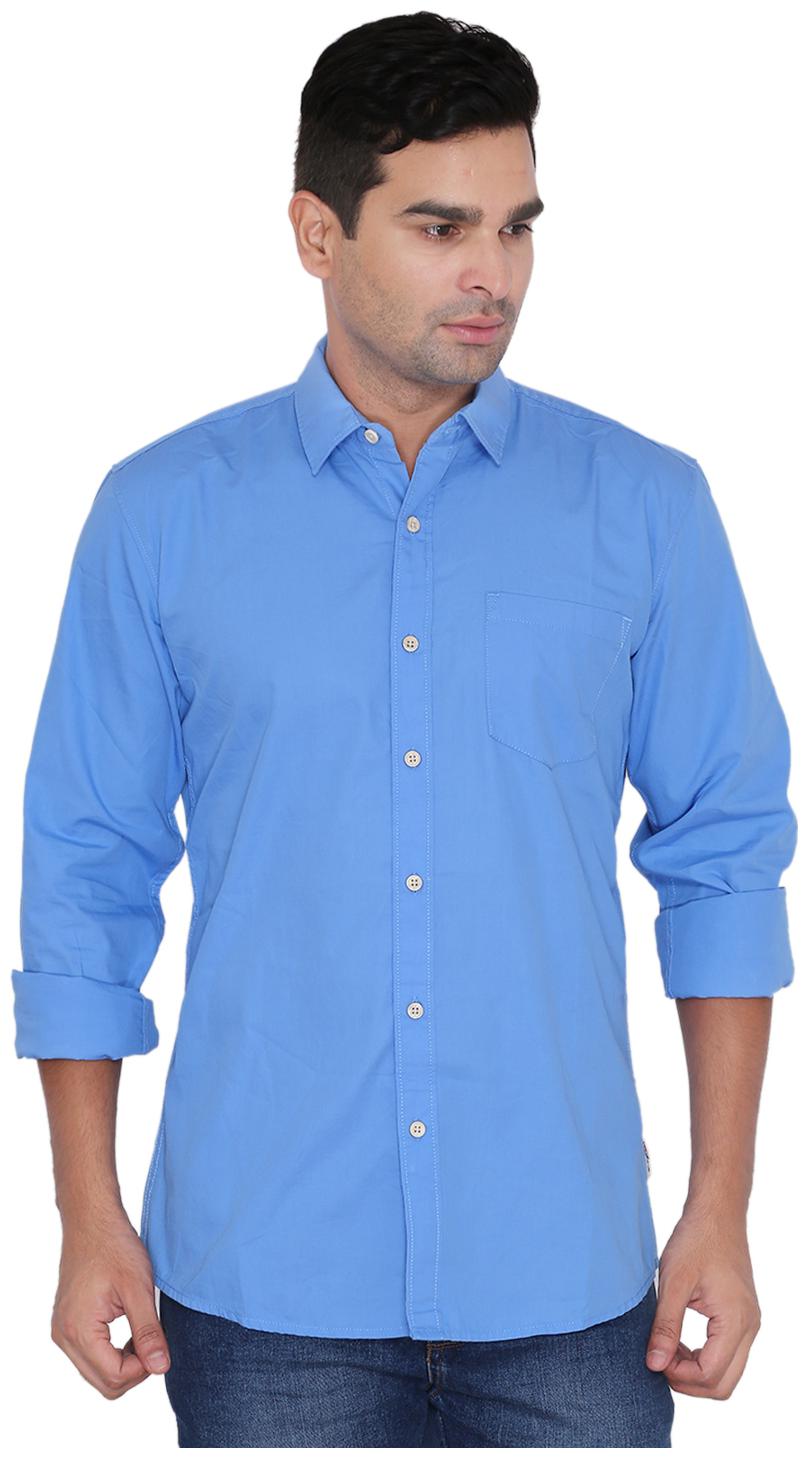 

Wrangler Men Blue Solid Regular Fit Casual Shirt