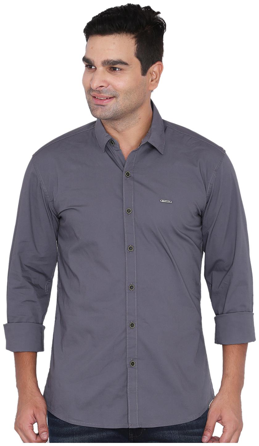 

Wrangler Men Grey Solid Slim Fit Casual Shirt